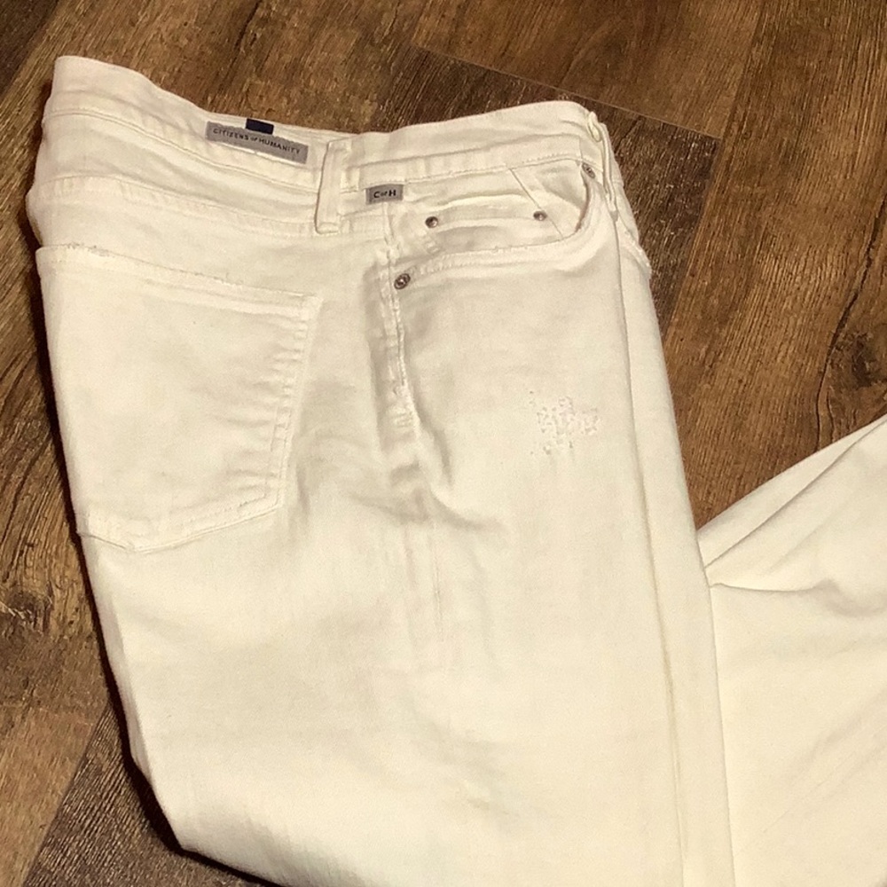 Citizen of humanity, cream, colored jeans, size 30 high-rise skinny rocket crop